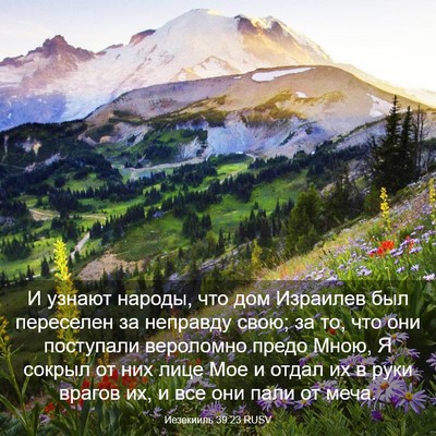 Picture 03 - Иезекииль 39:23 RUSV - И узнают народы, что дом - Bible Verse Picture