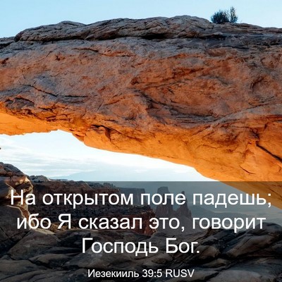 Picture 03 - Иезекииль 39:5 RUSV - На открытом поле падешь; - Bible Verse Picture