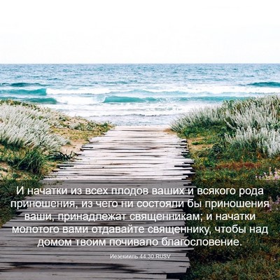 Picture 03 - Иезекииль 44:30 RUSV - И начатки из всех плодов - Bible Verse Picture