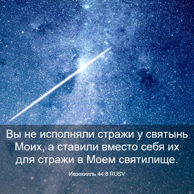 Picture 03 - Иезекииль 44:8 RUSV - Вы не исполняли стражи у - Bible Verse Picture