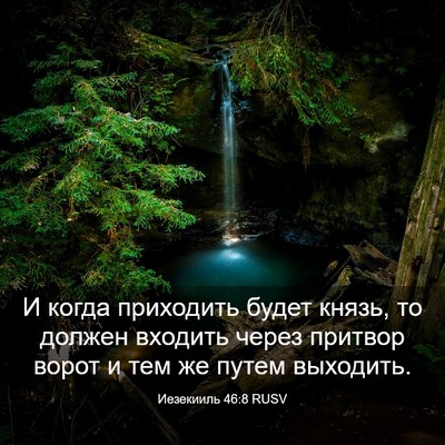 Picture 03 - Иезекииль 46:8 RUSV - И когда приходить будет - Bible Verse Picture