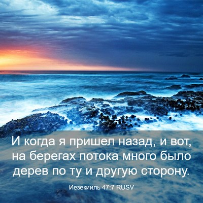 Picture 03 - Иезекииль 47:7 RUSV - И когда я пришел назад, и - Bible Verse Picture