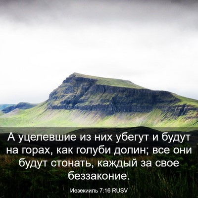 Picture 03 - Иезекииль 7:16 RUSV - А уцелевшие из них убегут и - Bible Verse Picture
