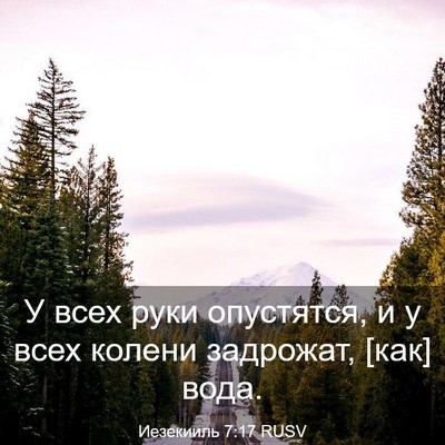 Picture 03 - Иезекииль 7:17 RUSV - У всех руки опустятся, и у - Bible Verse Picture