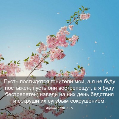 Picture 03 - Иеремия 17:18 RUSV - Пусть постыдятся гонители - Bible Verse Picture