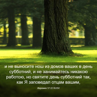 Picture 03 - Иеремия 17:22 RUSV - и не выносите нош из домов - Bible Verse Picture
