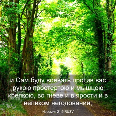 Picture 03 - Иеремия 21:5 RUSV - и Сам буду воевать против - Bible Verse Picture
