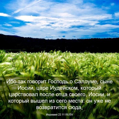 Picture 03 - Иеремия 22:11 RUSV - Ибо так говорит Господь о - Bible Verse Picture