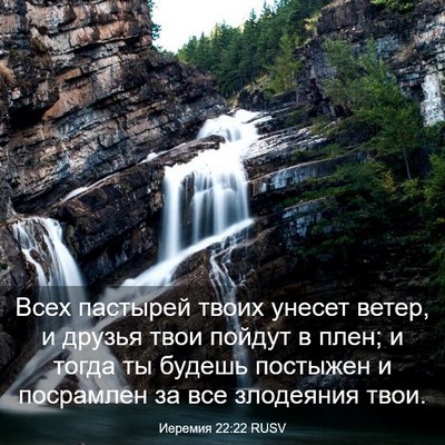 Picture 03 - Иеремия 22:22 RUSV - Всех пастырей твоих унесет - Bible Verse Picture