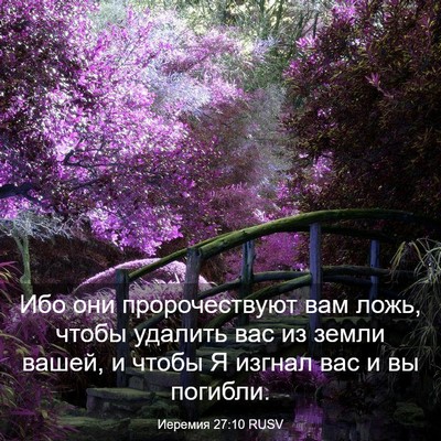 Picture 03 - Иеремия 27:10 RUSV - Ибо они пророчествуют вам - Bible Verse Picture