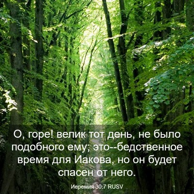 Picture 03 - Иеремия 30:7 RUSV - О, горе! велик тот день, не - Bible Verse Picture