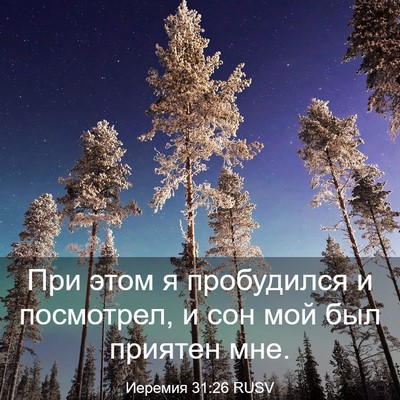 Picture 03 - Иеремия 31:26 RUSV - При этом я пробудился и - Bible Verse Picture