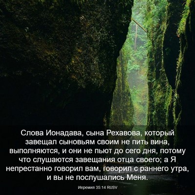Picture 03 - Иеремия 35:14 RUSV - Слова Ионадава, сына - Bible Verse Picture