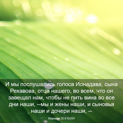 Picture 03 - Иеремия 35:8 RUSV - И мы послушались голоса - Bible Verse Picture