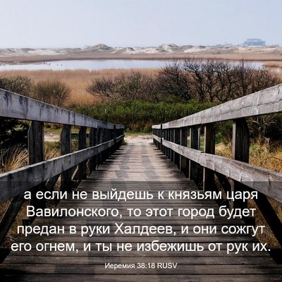 Picture 03 - Иеремия 38:18 RUSV - а если не выйдешь к князьям - Bible Verse Picture