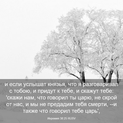 Picture 03 - Иеремия 38:25 RUSV - и если услышат князья, что - Bible Verse Picture