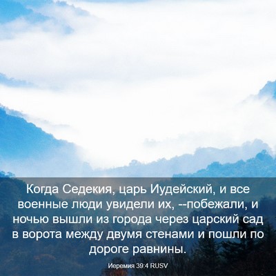 Picture 03 - Иеремия 39:4 RUSV - Когда Седекия, царь - Bible Verse Picture
