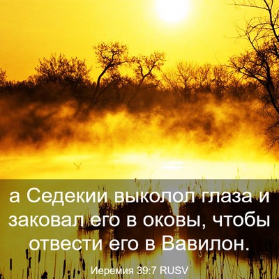 Picture 03 - Иеремия 39:7 RUSV - а Седекии выколол глаза и - Bible Verse Picture