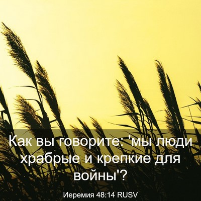 Picture 03 - Иеремия 48:14 RUSV - Как вы говорите: 'мы люди - Bible Verse Picture