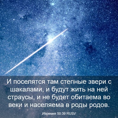 Picture 03 - Иеремия 50:39 RUSV - И поселятся там степные - Bible Verse Picture