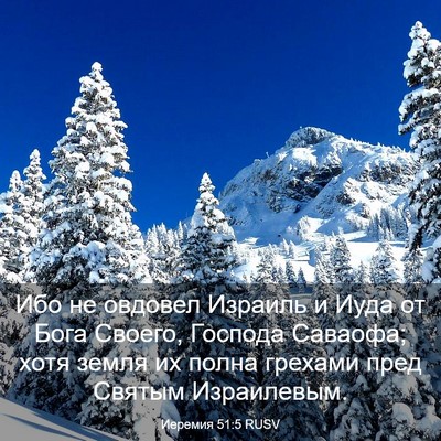 Picture 03 - Иеремия 51:5 RUSV - Ибо не овдовел Израиль и - Bible Verse Picture