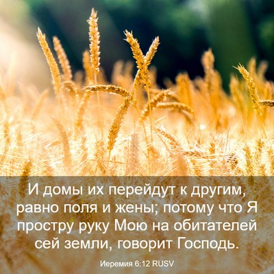 Picture 03 - Иеремия 6:12 RUSV - И домы их перейдут к - Bible Verse Picture