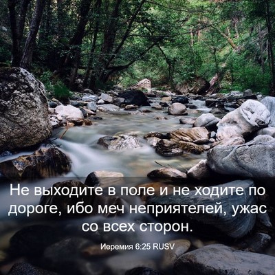 Picture 03 - Иеремия 6:25 RUSV - Не выходите в поле и не - Bible Verse Picture
