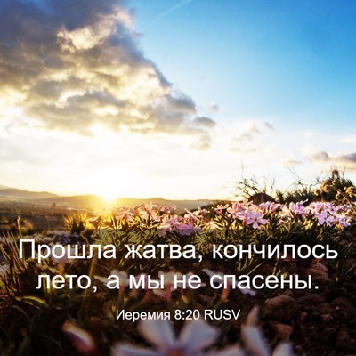 Picture 03 - Иеремия 8:20 RUSV - Прошла жатва, кончилось - Bible Verse Picture