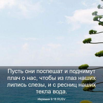 Picture 03 - Иеремия 9:18 RUSV - Пусть они поспешат и - Bible Verse Picture
