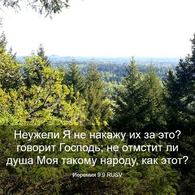 Picture 03 - Иеремия 9:9 RUSV - Неужели Я не накажу их за - Bible Verse Picture