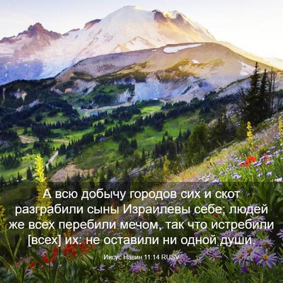 Picture 03 - Иисус Навин 11:14 RUSV - А всю добычу городов сих и - Bible Verse Picture