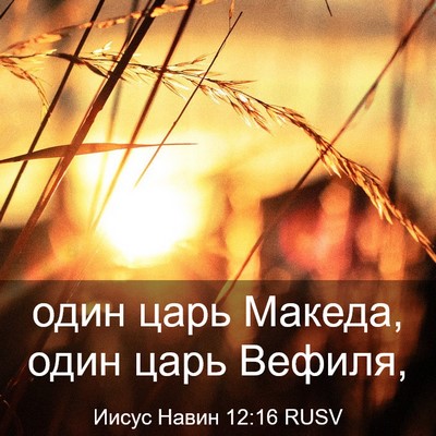 Picture 03 - Иисус Навин 12:16 RUSV - один царь Македа, один царь - Bible Verse Picture
