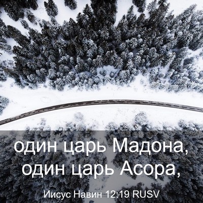 Picture 03 - Иисус Навин 12:19 RUSV - один царь Мадона, один царь - Bible Verse Picture
