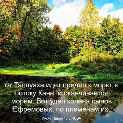 Picture 03 - Иисус Навин 16:8 RUSV - от Таппуаха идет предел к - Bible Verse Picture