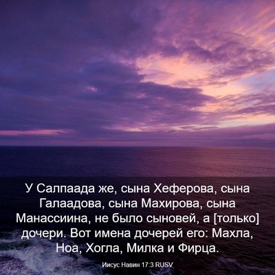 Picture 03 - Иисус Навин 17:3 RUSV - У Салпаада же, сына - Bible Verse Picture