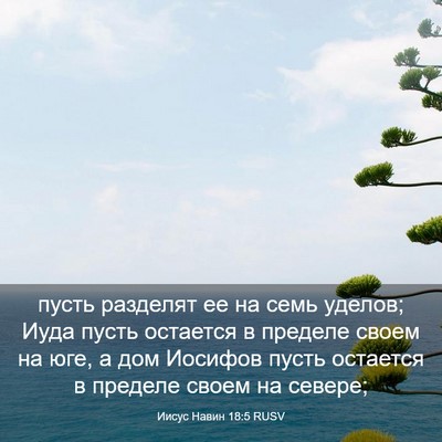 Picture 03 - Иисус Навин 18:5 RUSV - пусть разделят ее на семь - Bible Verse Picture