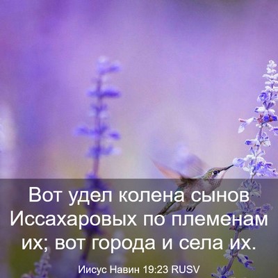 Picture 03 - Иисус Навин 19:23 RUSV - Вот удел колена сынов - Bible Verse Picture