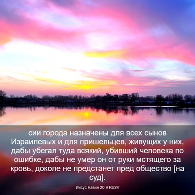 Picture 03 - Иисус Навин 20:9 RUSV - сии города назначены для - Bible Verse Picture