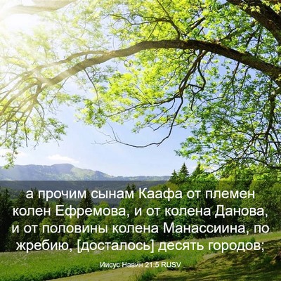 Picture 03 - Иисус Навин 21:5 RUSV - а прочим сынам Каафа от - Bible Verse Picture
