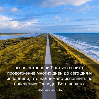 Picture 03 - Иисус Навин 22:3 RUSV - вы не оставляли братьев - Bible Verse Picture