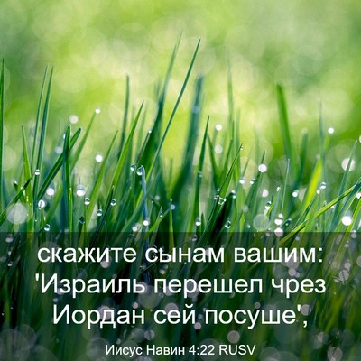 Picture 03 - Иисус Навин 4:22 RUSV - скажите сынам вашим: - Bible Verse Picture