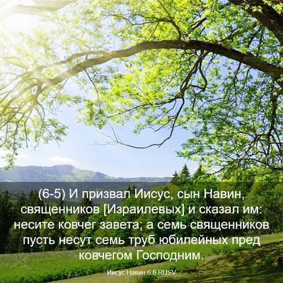 Picture 03 - Иисус Навин 6:6 RUSV - (6-5) И призвал Иисус, сын - Bible Verse Picture