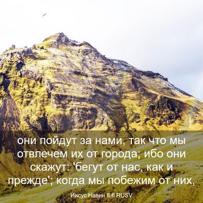 Picture 03 - Иисус Навин 8:6 RUSV - они пойдут за нами, так что - Bible Verse Picture