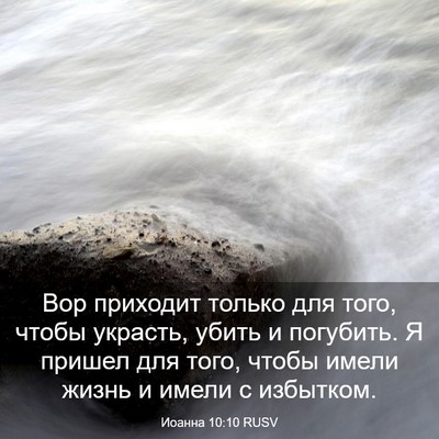Picture 03 - Иоанна 10:10 RUSV - Вор приходит только для - Bible Verse Picture