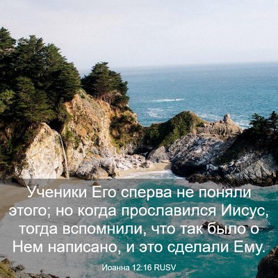Picture 03 - Иоанна 12:16 RUSV - Ученики Его сперва не - Bible Verse Picture