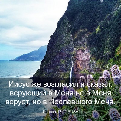 Picture 03 - Иоанна 12:44 RUSV - Иисус же возгласил и - Bible Verse Picture