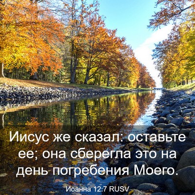 Picture 03 - Иоанна 12:7 RUSV - Иисус же сказал: оставьте - Bible Verse Picture