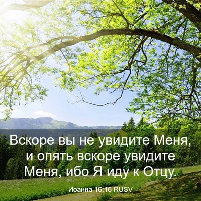 Picture 03 - Иоанна 16:16 RUSV - Вскоре вы не увидите Меня, - Bible Verse Picture