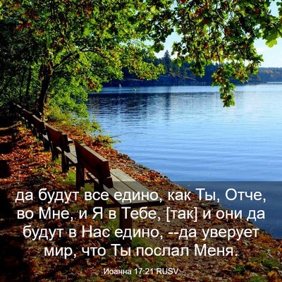 Picture 03 - Иоанна 17:21 RUSV - да будут все едино, как Ты, - Bible Verse Picture