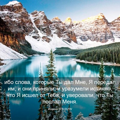 Picture 03 - Иоанна 17:8 RUSV - ибо слова, которые Ты дал - Bible Verse Picture